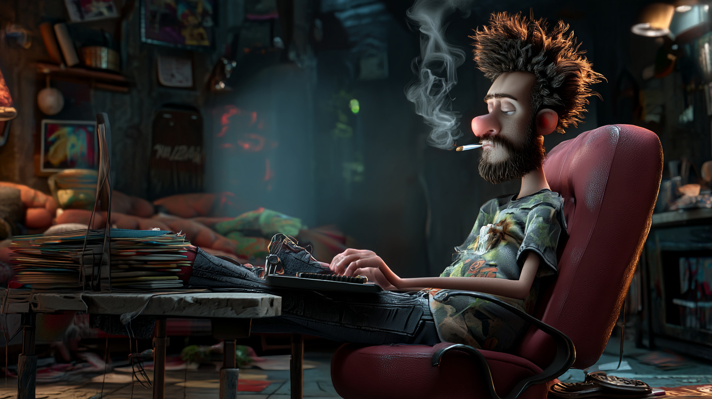 Late night studying in chaos